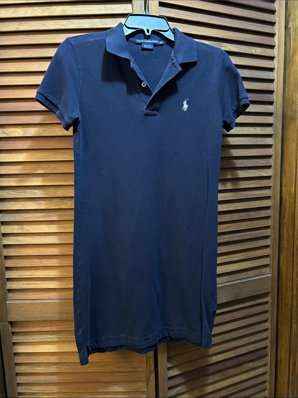 Ralph Lauren Sport Navy Polo Shirt Dress with White Pony